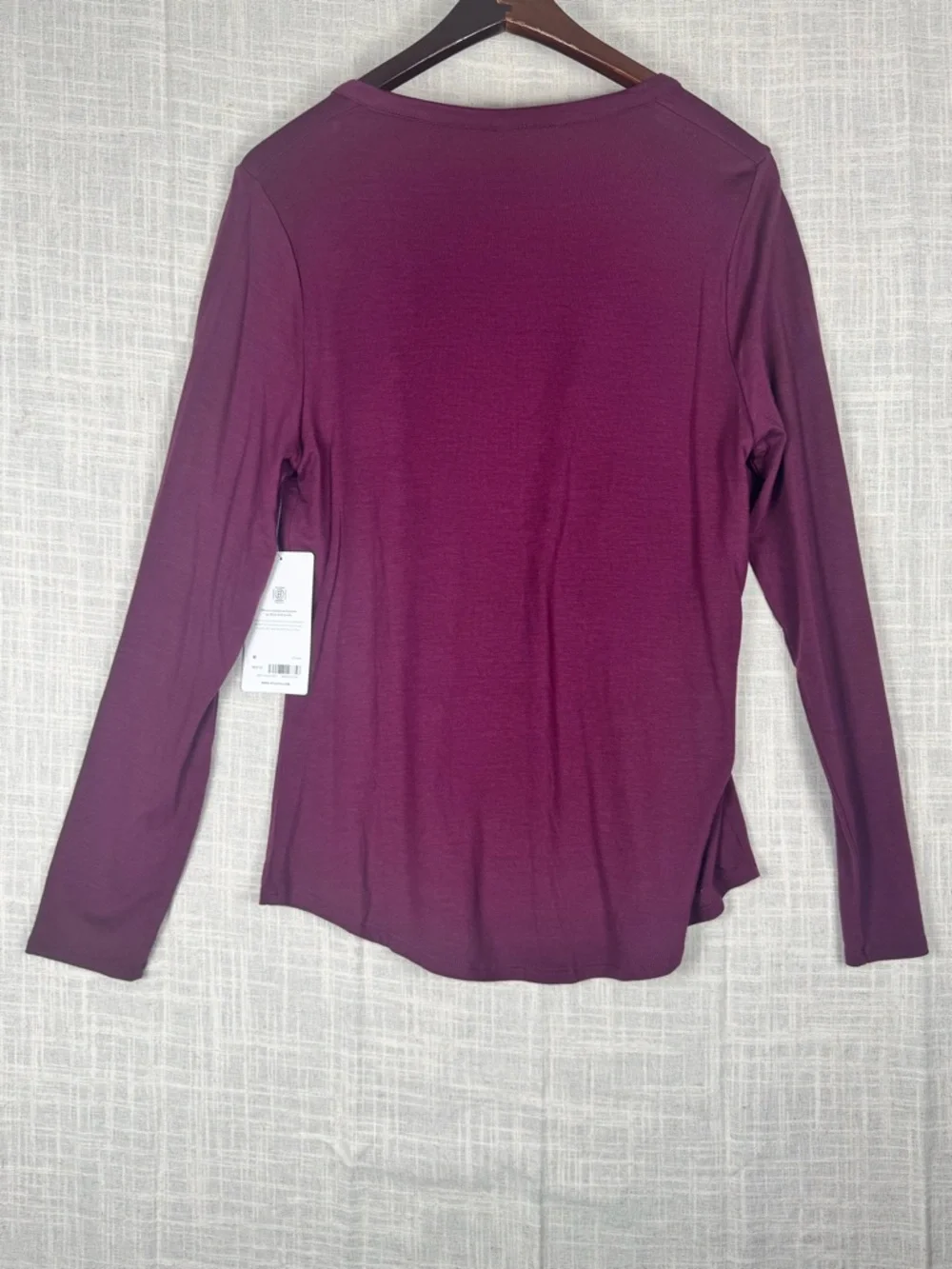 ATHLETA Nighttime Bliss Sleep Top Burgundy Henley Long Sleeve NWT M
